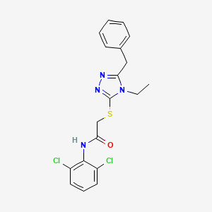 molecular formula C19H18Cl2N4OS B4934657 2-[(5-benzyl-4-ethyl-4H-1,2,4-triazol-3-yl)thio]-N-(2,6-dichlorophenyl)acetamide 