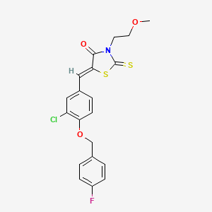 molecular formula C20H17ClFNO3S2 B4934658 5-{3-chloro-4-[(4-fluorobenzyl)oxy]benzylidene}-3-(2-methoxyethyl)-2-thioxo-1,3-thiazolidin-4-one 