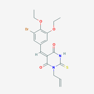 molecular formula C18H19BrN2O4S B4934699 1-allyl-5-(3-bromo-4,5-diethoxybenzylidene)-2-thioxodihydro-4,6(1H,5H)-pyrimidinedione 