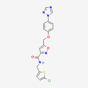 molecular formula C18H14ClN5O3S B4934702 N-[(5-chloro-2-thienyl)methyl]-5-{[4-(1H-1,2,4-triazol-1-yl)phenoxy]methyl}-3-isoxazolecarboxamide 