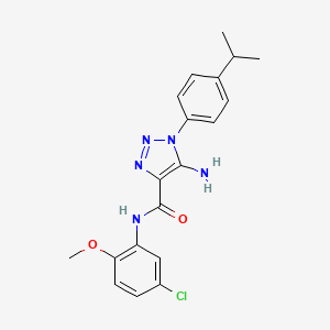 molecular formula C19H20ClN5O2 B4934710 5-amino-N-(5-chloro-2-methoxyphenyl)-1-(4-isopropylphenyl)-1H-1,2,3-triazole-4-carboxamide 