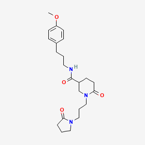 molecular formula C23H33N3O4 B4934722 N-[3-(4-methoxyphenyl)propyl]-6-oxo-1-[3-(2-oxo-1-pyrrolidinyl)propyl]-3-piperidinecarboxamide 