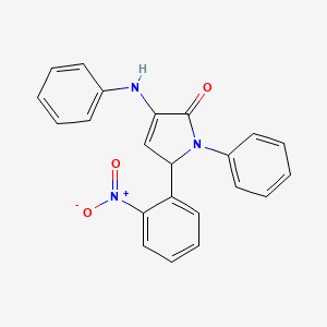 molecular formula C22H17N3O3 B4934735 3-anilino-5-(2-nitrophenyl)-1-phenyl-1,5-dihydro-2H-pyrrol-2-one 