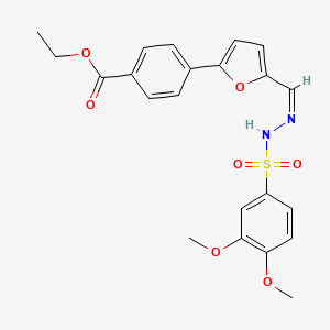 molecular formula C22H22N2O7S B4934736 ethyl 4-(5-{2-[(3,4-dimethoxyphenyl)sulfonyl]carbonohydrazonoyl}-2-furyl)benzoate 