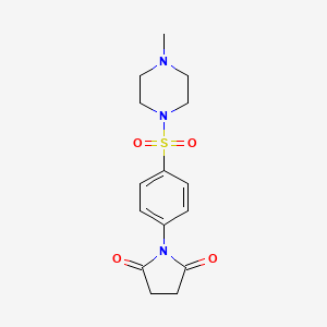 molecular formula C15H19N3O4S B4934743 1-{4-[(4-methyl-1-piperazinyl)sulfonyl]phenyl}-2,5-pyrrolidinedione 