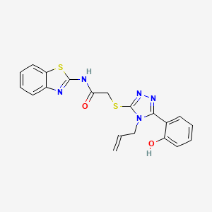 molecular formula C20H17N5O2S2 B4934778 2-{[4-allyl-5-(2-hydroxyphenyl)-4H-1,2,4-triazol-3-yl]thio}-N-1,3-benzothiazol-2-ylacetamide 