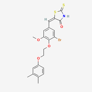 molecular formula C21H20BrNO4S2 B4934780 5-{3-bromo-4-[2-(3,4-dimethylphenoxy)ethoxy]-5-methoxybenzylidene}-2-thioxo-1,3-thiazolidin-4-one 