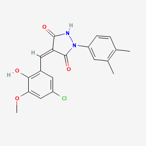 4-(5-chloro-2-hydroxy-3-methoxybenzylidene)-1-(3,4-dimethylphenyl)-3,5-pyrazolidinedione