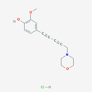molecular formula C16H18ClNO3 B4934789 2-methoxy-4-[5-(4-morpholinyl)-1,3-pentadiyn-1-yl]phenol hydrochloride 