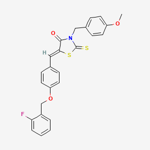 molecular formula C25H20FNO3S2 B4934816 5-{4-[(2-fluorobenzyl)oxy]benzylidene}-3-(4-methoxybenzyl)-2-thioxo-1,3-thiazolidin-4-one 