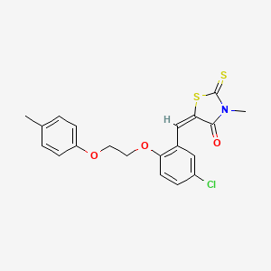 molecular formula C20H18ClNO3S2 B4934819 5-{5-chloro-2-[2-(4-methylphenoxy)ethoxy]benzylidene}-3-methyl-2-thioxo-1,3-thiazolidin-4-one 