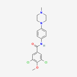 molecular formula C19H21Cl2N3O2 B4934836 3,5-dichloro-4-methoxy-N-[4-(4-methyl-1-piperazinyl)phenyl]benzamide 