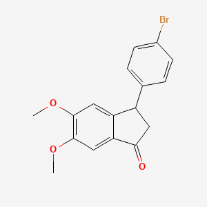 molecular formula C17H15BrO3 B4934842 3-(4-bromophenyl)-5,6-dimethoxy-1-indanone 