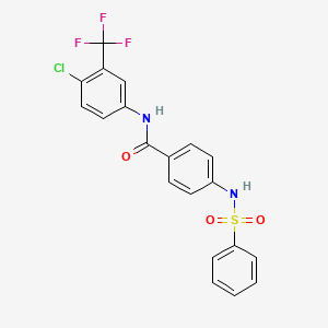 molecular formula C20H14ClF3N2O3S B4934850 N-[4-chloro-3-(trifluoromethyl)phenyl]-4-[(phenylsulfonyl)amino]benzamide 