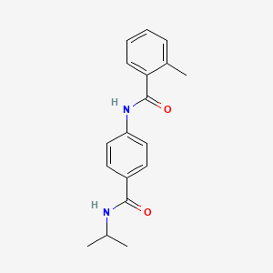 molecular formula C18H20N2O2 B4934867 N-{4-[(isopropylamino)carbonyl]phenyl}-2-methylbenzamide 
