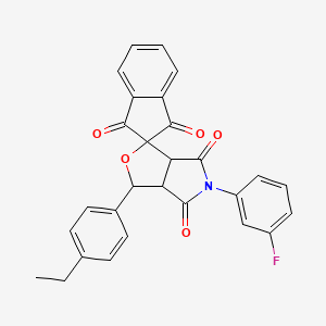 3-(4-ethylphenyl)-5-(3-fluorophenyl)-3a,6a-dihydrospiro[furo[3,4-c]pyrrole-1,2'-indene]-1',3',4,6(3H,5H)-tetrone