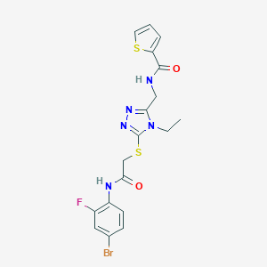 N-[(5-{[2-(4-bromo-2-fluoroanilino)-2-oxoethyl]sulfanyl}-4-ethyl-4H-1,2,4-triazol-3-yl)methyl]-2-thiophenecarboxamide