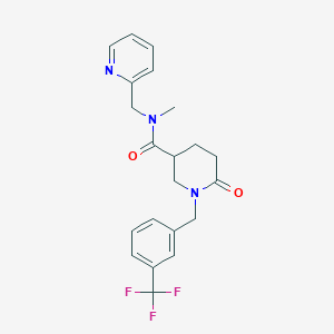 molecular formula C21H22F3N3O2 B4934899 N-methyl-6-oxo-N-(2-pyridinylmethyl)-1-[3-(trifluoromethyl)benzyl]-3-piperidinecarboxamide 