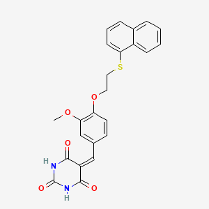 molecular formula C24H20N2O5S B4934948 5-{3-methoxy-4-[2-(1-naphthylthio)ethoxy]benzylidene}-2,4,6(1H,3H,5H)-pyrimidinetrione 