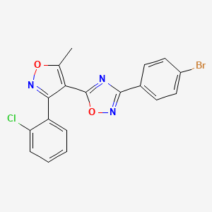 molecular formula C18H11BrClN3O2 B4934952 3-(4-bromophenyl)-5-[3-(2-chlorophenyl)-5-methyl-4-isoxazolyl]-1,2,4-oxadiazole CAS No. 5631-56-1