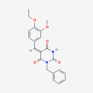 molecular formula C21H20N2O5 B4934963 1-benzyl-5-(4-ethoxy-3-methoxybenzylidene)-2,4,6(1H,3H,5H)-pyrimidinetrione 