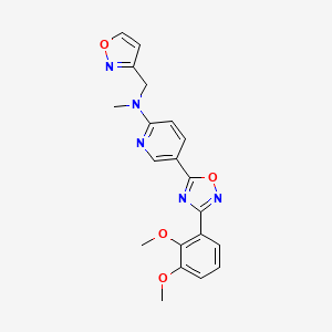 molecular formula C20H19N5O4 B4934971 5-[3-(2,3-dimethoxyphenyl)-1,2,4-oxadiazol-5-yl]-N-(3-isoxazolylmethyl)-N-methyl-2-pyridinamine 