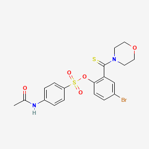 molecular formula C19H19BrN2O5S2 B4934977 4-bromo-2-(4-morpholinylcarbonothioyl)phenyl 4-(acetylamino)benzenesulfonate 