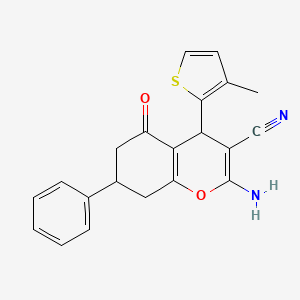 molecular formula C21H18N2O2S B4934989 2-amino-4-(3-methyl-2-thienyl)-5-oxo-7-phenyl-5,6,7,8-tetrahydro-4H-chromene-3-carbonitrile 