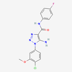 molecular formula C16H13ClFN5O2 B4935003 5-amino-1-(4-chloro-3-methoxyphenyl)-N-(4-fluorophenyl)-1H-1,2,3-triazole-4-carboxamide 