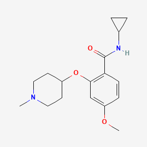 molecular formula C17H24N2O3 B4935007 N-cyclopropyl-4-methoxy-2-[(1-methyl-4-piperidinyl)oxy]benzamide 