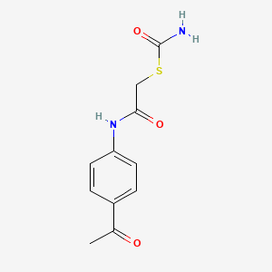 molecular formula C11H12N2O3S B4935021 S-{2-[(4-acetylphenyl)amino]-2-oxoethyl} thiocarbamate 