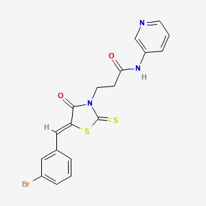 molecular formula C18H14BrN3O2S2 B4935042 3-[5-(3-bromobenzylidene)-4-oxo-2-thioxo-1,3-thiazolidin-3-yl]-N-3-pyridinylpropanamide 