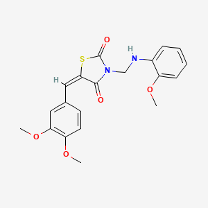 molecular formula C20H20N2O5S B4935054 5-(3,4-dimethoxybenzylidene)-3-{[(2-methoxyphenyl)amino]methyl}-1,3-thiazolidine-2,4-dione 