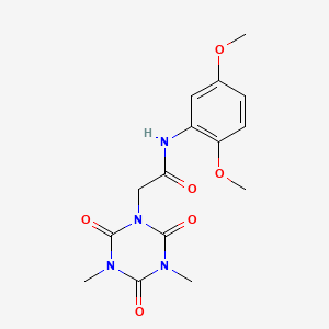 molecular formula C15H18N4O6 B4935073 N-(2,5-dimethoxyphenyl)-2-(3,5-dimethyl-2,4,6-trioxo-1,3,5-triazinan-1-yl)acetamide 
