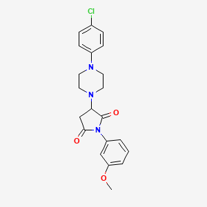 molecular formula C21H22ClN3O3 B4935076 3-[4-(4-chlorophenyl)-1-piperazinyl]-1-(3-methoxyphenyl)-2,5-pyrrolidinedione 