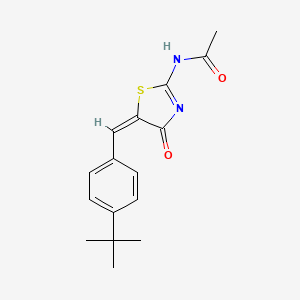 molecular formula C16H18N2O2S B4935083 N-[5-(4-tert-butylbenzylidene)-4-oxo-1,3-thiazolidin-2-ylidene]acetamide 