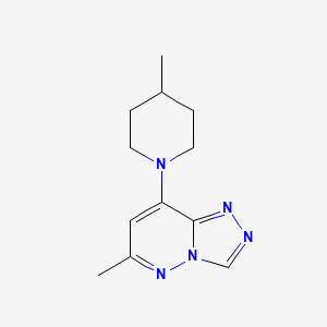 molecular formula C12H17N5 B4935100 6-methyl-8-(4-methyl-1-piperidinyl)[1,2,4]triazolo[4,3-b]pyridazine 
