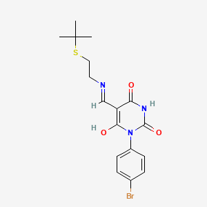 molecular formula C17H20BrN3O3S B4935102 1-(4-bromophenyl)-5-({[2-(tert-butylthio)ethyl]amino}methylene)-2,4,6(1H,3H,5H)-pyrimidinetrione 