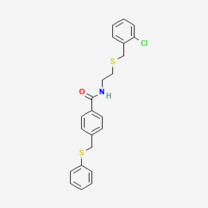 molecular formula C23H22ClNOS2 B4935104 N-{2-[(2-chlorobenzyl)thio]ethyl}-4-[(phenylthio)methyl]benzamide 