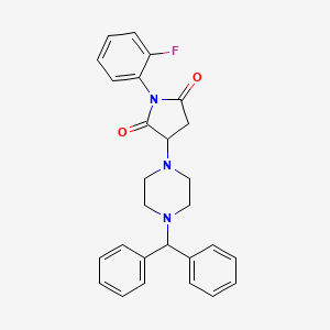 molecular formula C27H26FN3O2 B4935124 3-[4-(diphenylmethyl)-1-piperazinyl]-1-(2-fluorophenyl)-2,5-pyrrolidinedione 