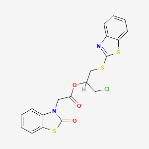 molecular formula C19H15ClN2O3S3 B4935166 2-(1,3-benzothiazol-2-ylthio)-1-(chloromethyl)ethyl (2-oxo-1,3-benzothiazol-3(2H)-yl)acetate 