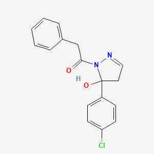 molecular formula C17H15ClN2O2 B4935182 5-(4-chlorophenyl)-1-(phenylacetyl)-4,5-dihydro-1H-pyrazol-5-ol 