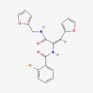 molecular formula C19H15BrN2O4 B4935208 2-bromo-N-(2-(2-furyl)-1-{[(2-furylmethyl)amino]carbonyl}vinyl)benzamide 