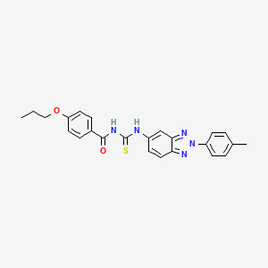 molecular formula C24H23N5O2S B4935237 N-({[2-(4-methylphenyl)-2H-1,2,3-benzotriazol-5-yl]amino}carbonothioyl)-4-propoxybenzamide 