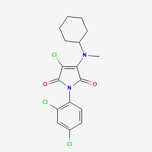 molecular formula C17H17Cl3N2O2 B4935253 3-chloro-4-[cyclohexyl(methyl)amino]-1-(2,4-dichlorophenyl)-1H-pyrrole-2,5-dione 