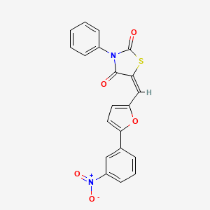 molecular formula C20H12N2O5S B4935261 5-{[5-(3-nitrophenyl)-2-furyl]methylene}-3-phenyl-1,3-thiazolidine-2,4-dione 