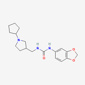 molecular formula C18H25N3O3 B4935264 N-1,3-benzodioxol-5-yl-N'-[(1-cyclopentyl-3-pyrrolidinyl)methyl]urea 