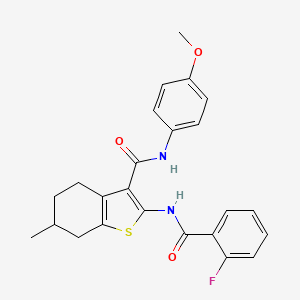 molecular formula C24H23FN2O3S B4935266 2-[(2-fluorobenzoyl)amino]-N-(4-methoxyphenyl)-6-methyl-4,5,6,7-tetrahydro-1-benzothiophene-3-carboxamide 