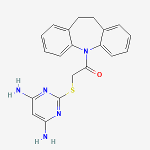 molecular formula C20H19N5OS B4935273 2-{[2-(10,11-dihydro-5H-dibenzo[b,f]azepin-5-yl)-2-oxoethyl]thio}-4,6-pyrimidinediamine 
