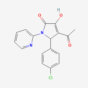 molecular formula C17H13ClN2O3 B4935282 4-acetyl-5-(4-chlorophenyl)-3-hydroxy-1-(2-pyridinyl)-1,5-dihydro-2H-pyrrol-2-one 